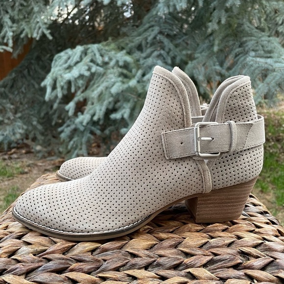 Dolce Vita Cream Katch Perforated Bootie With Adjustable Ankle Buckle Detail 8 - Picture 8 of 8